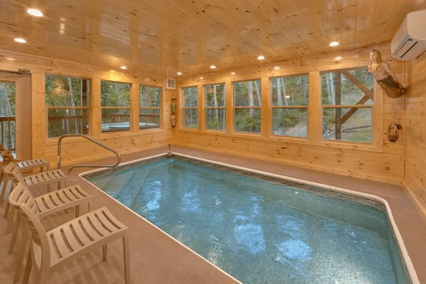 Indoor Cabin Pool Near Dollywood Smoky Mountains